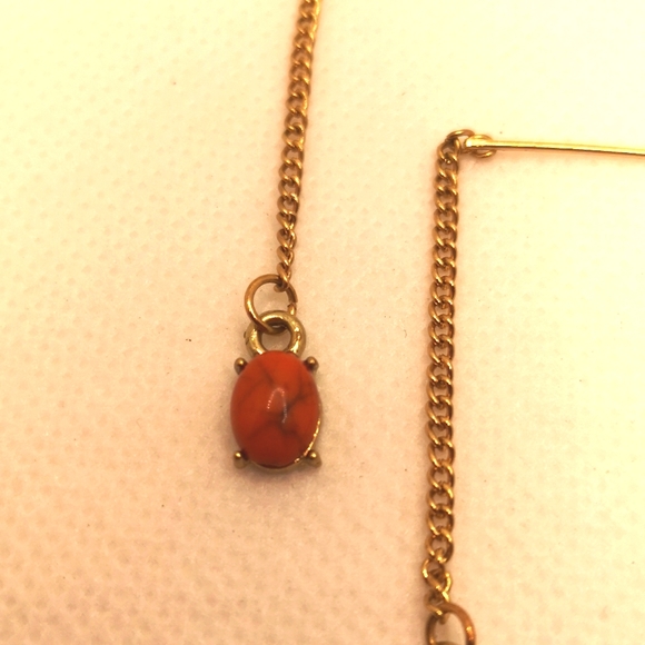 Vintage red Jasper threader earrings - Picture 4 of 6